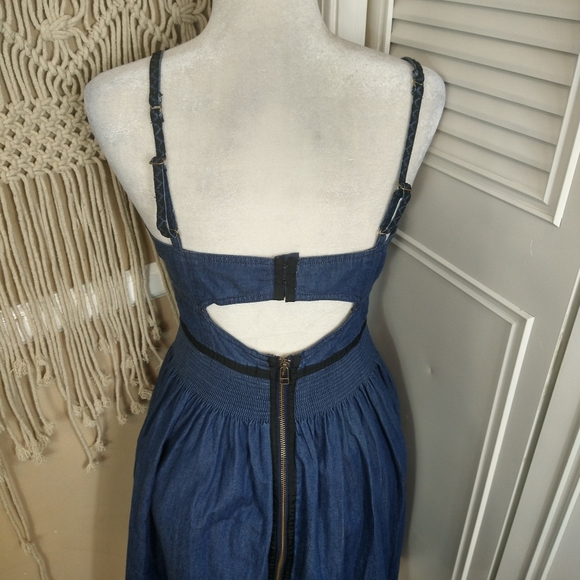 Free people Hellen chambray embroidered dress 8 - Picture 8 of 12